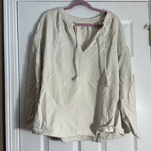 Aerie Cream Long Sleeve Top